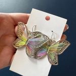 Unlisted Butterfly Colorful Rainbow Silver String Earrings Hook Statement Nature Photo 4