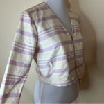 Cupcakes and Cashmere purple ivory striped cropped jacket NEW S White Photo 2