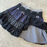 Free People  Crochet Knit Mixed Media Mini Skirt Women's 2 y2K 100%‎ Cotton Boho Photo 2