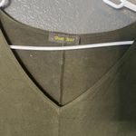 Brat Star  Size M/L (Est.) Olive Green Faux Suede Tie-Sleeve Mini Dress / Tunic Photo 1