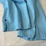 Cathy Daniels Cathy Daniel’s Straight Leg Pull On Jean Pants M Stretch Aqua Blue Slubbed Photo 4