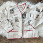 Coca-Cola vintage 80sCoca-Cola women's cream button-up cardigan sweater with red stitching Photo 0