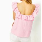 Lilly Pulitzer Zoya Ruffle Caliente Pucker Jacquard Top 2 Women’s Pink Photo 5