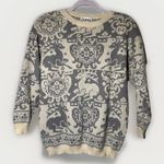 Vintage Genesis Women's Sweater M Fair Isle Nordic Reindeer Holiday Christmas Gray Size M Photo 0