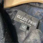 VINTAGE 90s ELLEN FIGG Black Velvet Shirt with Satin Trim Size 12 Photo 3
