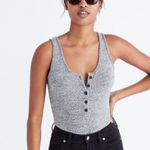 Madewell  Heather Grey Sleeveless Indy Henley Bodysuit, Sz S, NWOT Photo 0