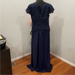 La Femme 28029 Blue Twist Front Jersey Gown 16 Photo 2