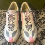 Gucci  Leather Upper Run Sneaker Grey Pink Off White Photo 1