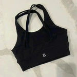BuffBunny Rosa Black Strappy Sports Bra Womens Size XS Medium Support Activewear Photo 0