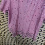 Bobbie Brooks Red And White Floral Embroidered Button Down Size 26/28W Photo 3