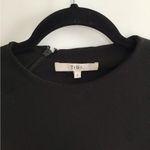 Tibi   Black Crew Neck Long Sleeve Blouse Back 1/4 Zipper Size 2 Photo 1