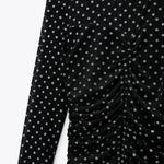 ZARA NWT  Tulle Swiss Shiny Silver Dot Black Dress Photo 3