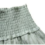 NWT Hill House Delphine Nap in Soft Green Smocked Tonal Seersucker Midi Skirt L Size L Photo 2