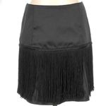 Cache Vintage Y2K  Size 4 Black Fringe Mini Skirt Western Boho Cowgirl Party 20’s Photo 0