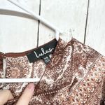 Lulus Bodysuit Women Size XS Brown Boho Tribal Long Sleeve Cuffed Crewneck Photo 1