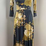 Novella Royale Floral Knit Long Sleeve Mary Midi Dress in Grey Gardens XS Autumn Photo 2