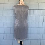 Connected Apparel Petite Silver Shift Dress Photo 2