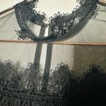 Nha Khanh Black Tulle Shift Lulu High Neckline Lace Collar Zipper Dress size 6 Photo 9