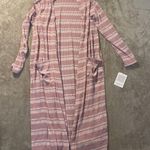 LuLaRoe NWT  Cardigan Womens Size Medium  Sarah Long Duster Pink Pockets Striped Photo 3