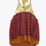 ZARA NWT Printed Chiffon Open Back Halter Top in Pink/Orange Size L Photo 3