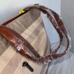 Wrangler New  Striped Canvas Nuetral Brown Cream Large Western Womens Tote Bag Photo 9