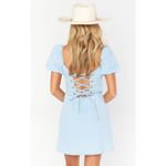 Show Me Your Mumu London Lace Up Denim Dress in Sea Spritz M NWT Photo 7