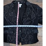 Chico's  Black Metallic Lace Cropped Blazer Jacket Rhinestone Button S/4 Cocktail Photo 3
