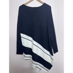 Alfani  Plus Size 3XL Asymmetrical Hem Striped Sweater Black $76 Black White Photo 2