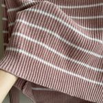 Rachel Zoe Light Pink and White Striped Ribbed Quarter-Zip Sweater, Size Small Photo 8