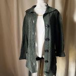 Talbots Vintage Made in Italy Green Wool Blend Belted Tweed Sweater Coat Large Photo 7