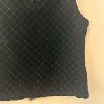 Chico's black quilted velvet paisley lined vest with rabbit fur size 2 large Photo 12