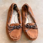 Makalu  Women's Brown Suede Loafers with Bow Photo 0