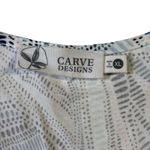 Carve Designs Women's XL Sleeveless Midi Dress White Abstract Tie Waist Photo 7