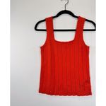 Reiss Womens Top Red Dory Stitch Interest Square Neck Vest Tank Stretch Small Photo 5