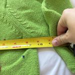 Tiara International Vintage 90s Y2K Womens Girls Full Zip Sweater Christmas Holiday Santa Green Photo 5