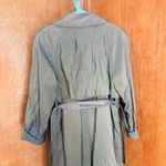 London Fog  Metallic Tan Trench Coat Classic Full Length Outerwear Women Photo 7