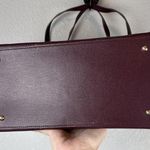 Ralph Lauren Winford Tote Bag Shoulder Purse Laptop Zip Top Plum Purple Leather Photo 5