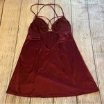 Auden Satin‎ Babydoll Lingerie Slip Dress Women's Size Large Strappy Burgundy Red Photo 6