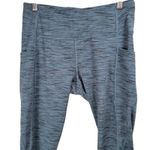 HEATHYOGA Women's Blue Heathered Leggings‎ Pockets Size L Polyester Spandex Size L Photo 2