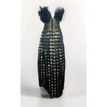 Vtg Eugene Alexander Black Gold Evening Formal Maxi Pleated Ruffle Top Dress 4 Photo 5