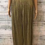 Endless Rose Wide Leg Metallic Gold Pants  Photo 0