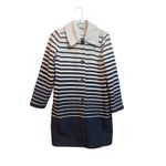 Trina Turk Striped Button Front Coat Jacket White & Black Size 2 Photo 1