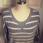 NY & Co Striped Sweatshirt Gray Size M Photo 0