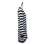 Soma Sweater Long Cardigan Button Front V-neck Black White Stripes Women’s Large Photo 2