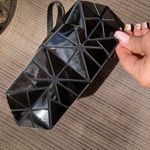 Emilio Pepe Italy Triangle Shape Blocks Wristlet/Crossbody Chain link NWT Black Photo 2