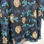 Catherines Top Womens 2X Black Multi Embroidered Floral Sheer 3/4 Sleeve Blouse Photo 4
