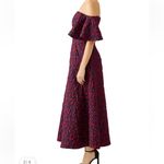 Jill Stuart Jill  Jacquard Floral Jacquard Off Shoulder Dress Red Violet Photo 3