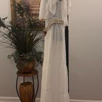 Women's Bright Maid Dress M White Swiss Polka Dots Ruffle Trim Pleated 2 Tiers Size M Photo 3