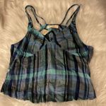 Free People  We The Free Plaid Halter Top in Navy Combo Photo 6