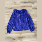 The Jetset Diaries  printed long sleeve sheer lace up ruffle blouse Photo 1